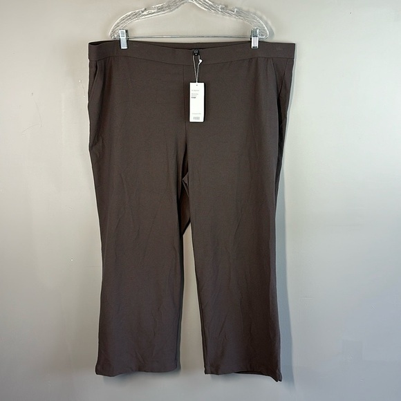 NWT Eileen Fisher Washable Stretch Crepe Pants in Cobblestone Size 3X - Picture 1 of 11
